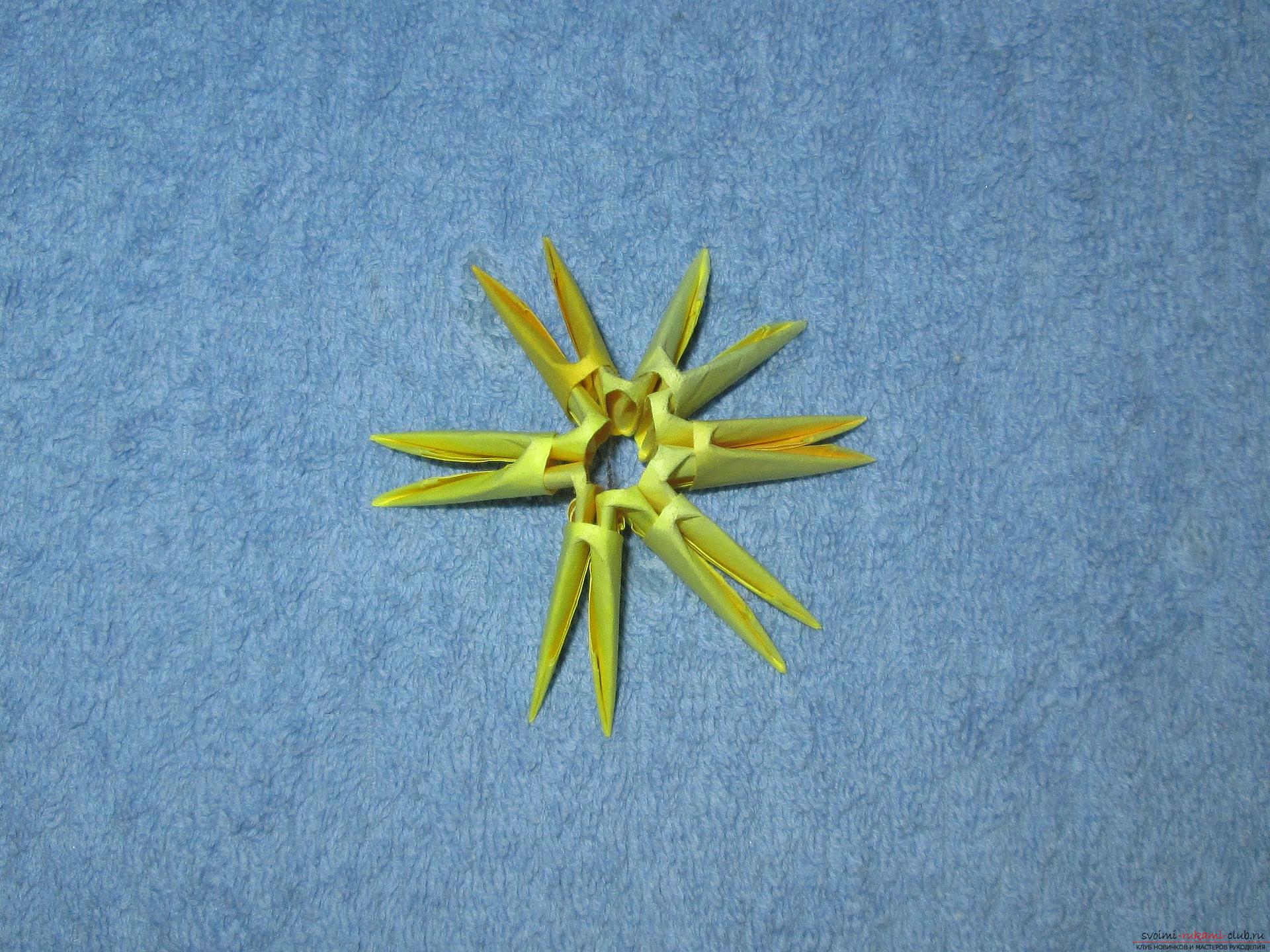 Мастер-класс оригами из модулей, пошаговая инструкция создания ананаса из модулей.. Фото №2